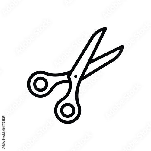 Black line icon for scissor