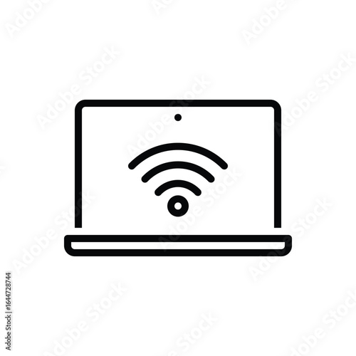 Black line icon for wifi