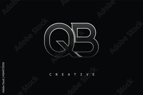 QB Luxury Minimalist Letter Logo – Modern Metallic Design for Premium Branding & Creative Identity