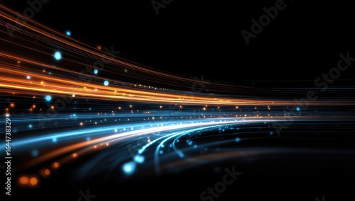 Abstract swirling motion of light trails