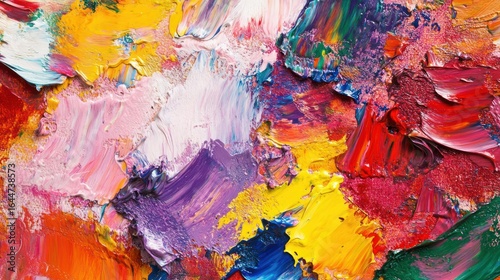 Abstract colorful paint strokes