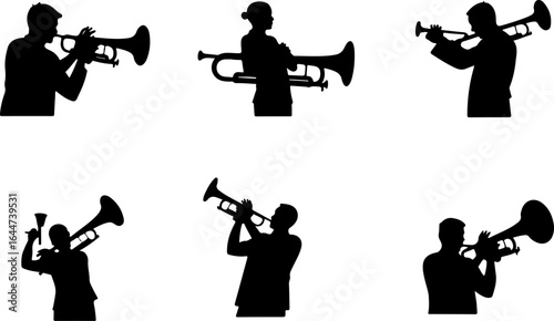 "Brass Echo: Thet, musician, jazz, horn, band, music,  Players" vector bundle