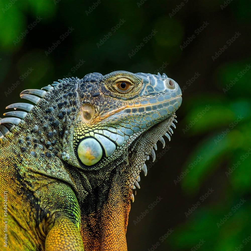 Obraz premium Close-up iguana profile