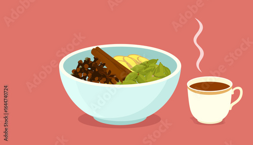 Warm Spice Bowl & Coffee Cozy Autumn Morning