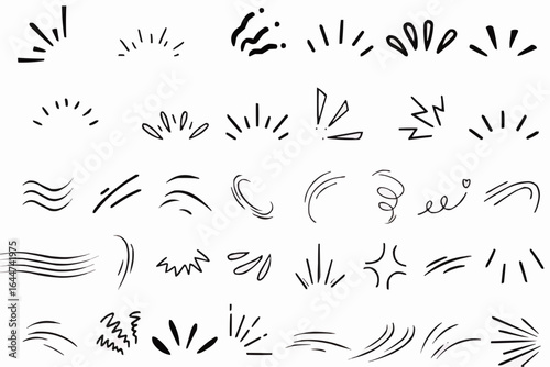 Various doodle line shapes