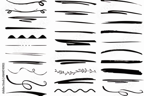 Line art underline strokes