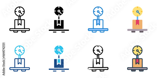weight icon set multiple style collection 

