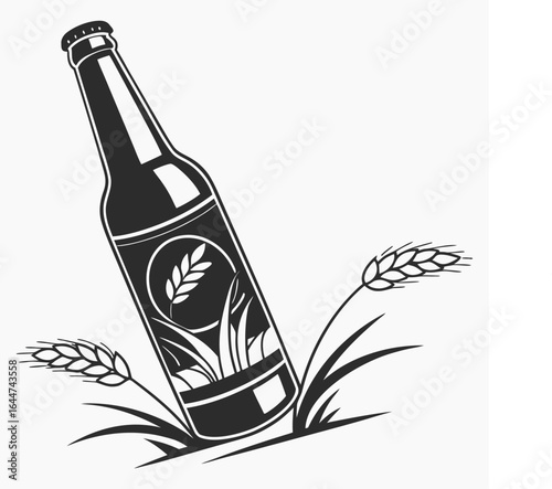 Stylized beer bottle icon for bar and brewery graphics