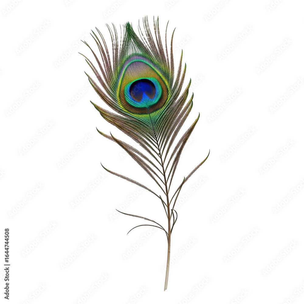 Obraz premium peacock feather isolated on white