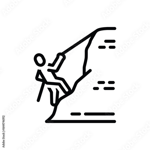 Black line icon for adventure