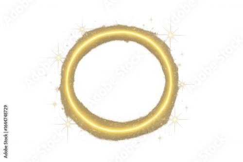 Gleaming golden ring radiating brilliance, sparkling against transparent backdrop with elegant, luxurious presence