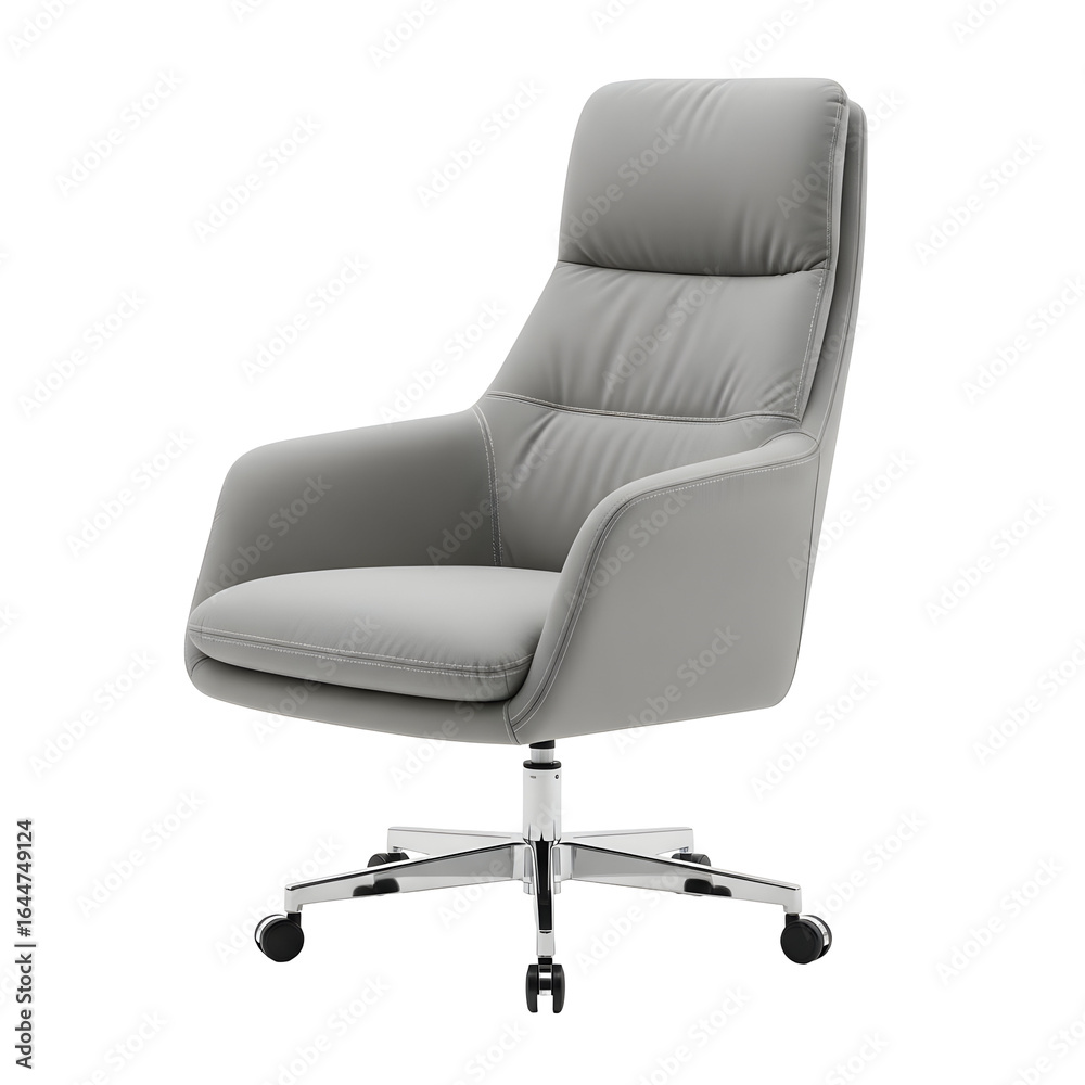 Contemporary Grey Swivel Office Chair with Chrome Base Contemporary Grey Swivel Office Chair with Chrome Base