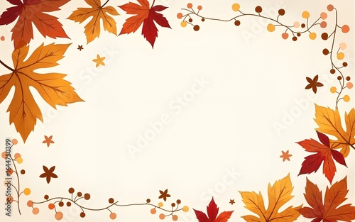 Wedding Invitation, menu card. Leaves design autumn foliage collection oak, maple, chestnut and ash. Decorative frame print. Vector elegant cute rustic greeting, invite postcard. High quality