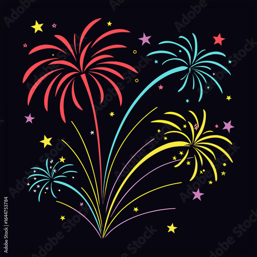 Fireworks Celebration Background, Celebrative banner template