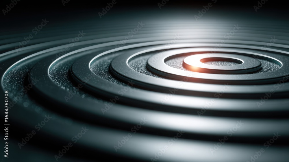 Fototapeta premium Spiral design set against a black and white background representing dynamic growth in fiscal policy impact radar