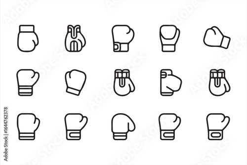 Punching and Sparring Glove Vector Symbols for Fitness and Competition