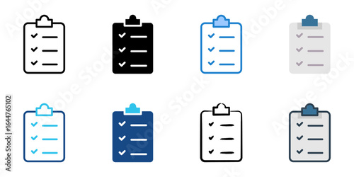 check list icon set multiple style collection 
