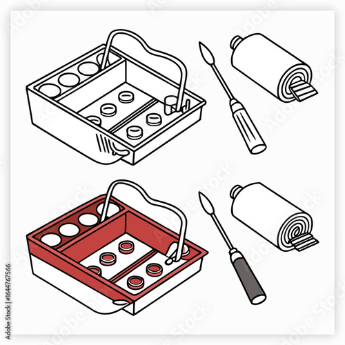 Art Supplies Line Icons. Editable Stroke.