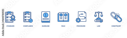 Regulation banner web icon vector illustration concept with icon of standard, compliance, guideline, rule, procedure, law and constraint