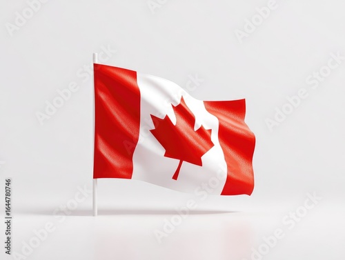 A digitally rendered Canadian flag, waving