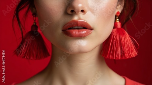 Red silk art decoration pattern