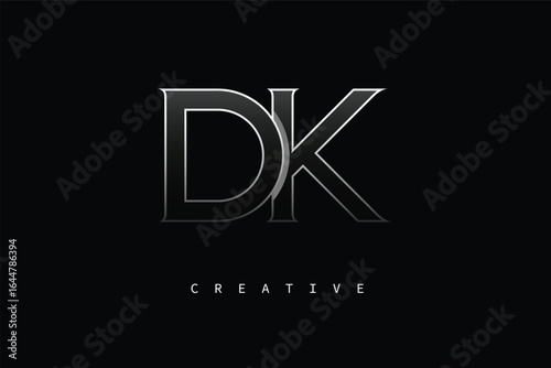DK Luxury Minimalist Letter Logo – Modern Metallic Design for Premium Branding & Creative Identity