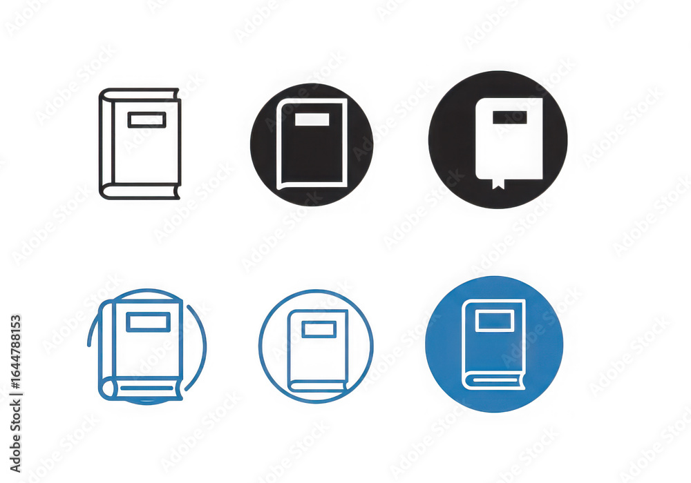 Collection of book icons isolated on transparent background Collection of book icons isolated on transparent background