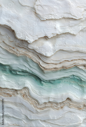 Wallpaper Mural Stunning layers of sedimentary rock featuring turquoise hues in a natural formation Torontodigital.ca
