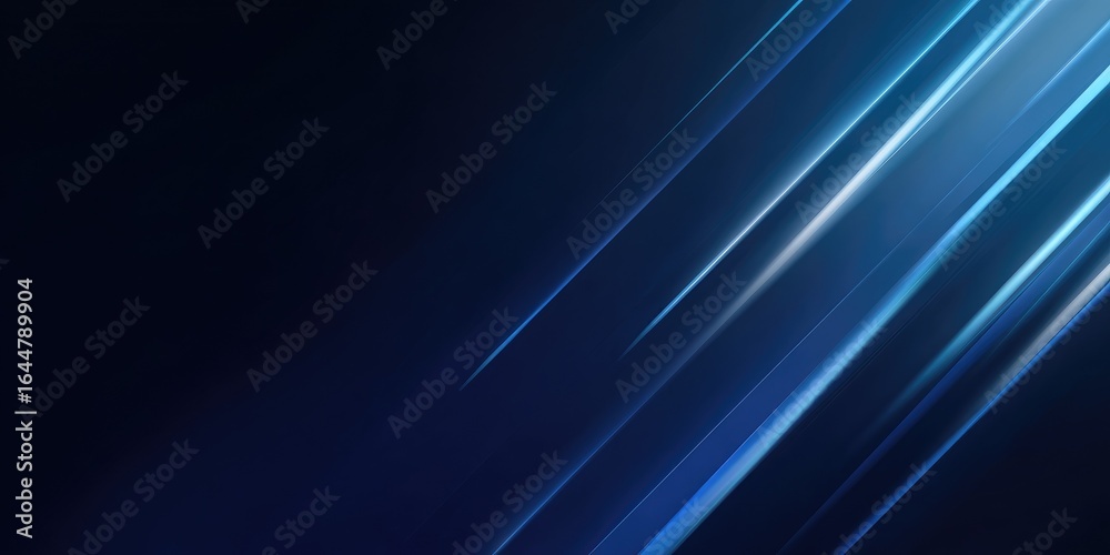 Fototapeta premium Diagonal, light blue lines on a dark blue background
