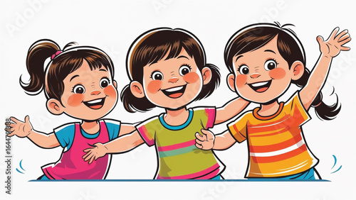 A gathering of joyful children, representing different backgrounds and races, posing together and filled with happiness. Their smiling faces show a spirit of unity. Ai Generate 