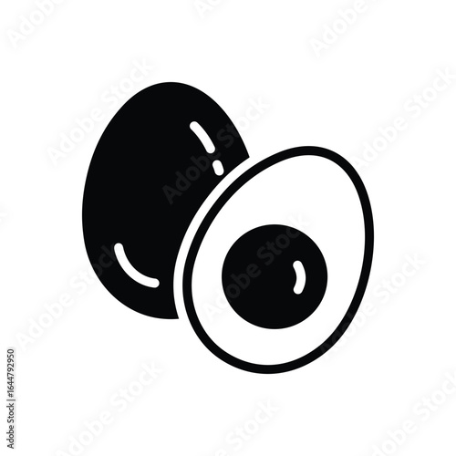 Black solid icon for egg