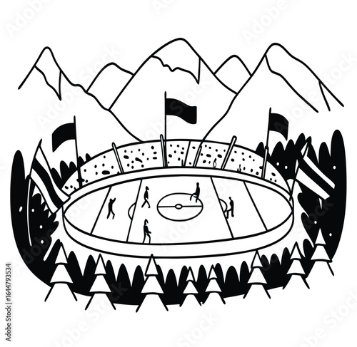 "Real Madrid Pre-season Friendly vs. Tirol — Austria Inspired Vector Stadium Scene" 
