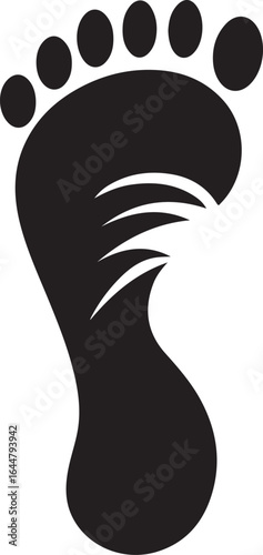 Human Footprint Silhouette Vector – Wellness, Reflexology, and Foot Care Icon

