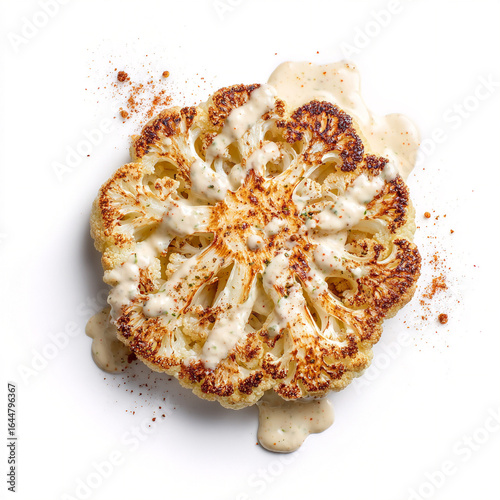 Roasted cauliflower steak with tahini drizzle
