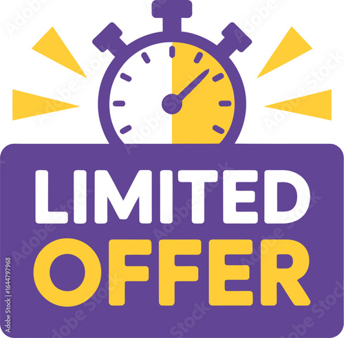 Limited offer timer stopwatch icon symbolizing urgency and time sensitive promotions
