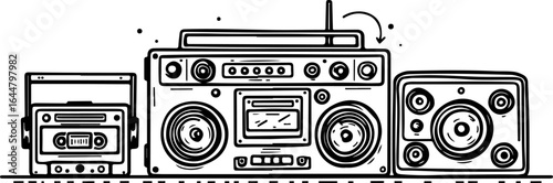 Retro Stereo Sound System Vector