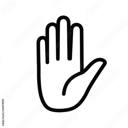 Vector illustration of open hand symbol isolated on white background