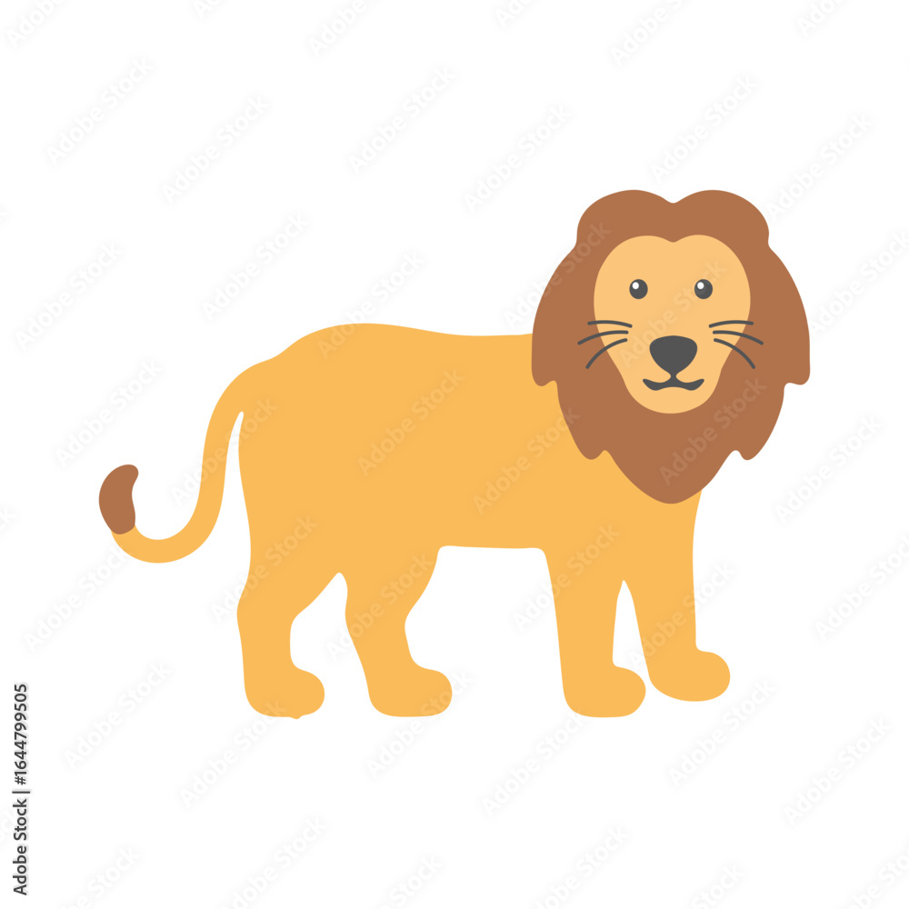 Obraz premium Lion Animal Illustration Flat Design