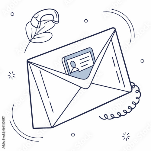 Email with contact information and decorative elements