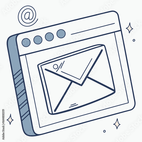 Digital envelope and email icon on a screen