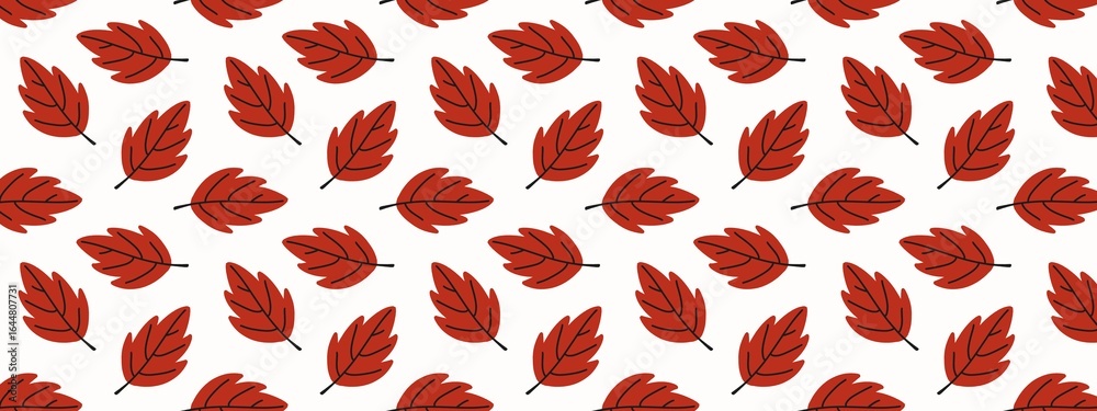 custom made wallpaper toronto digitalSeamless pattern of red autumn leaves on a white background, perfect for seasonal designs, wallpapers, and fabric prints.