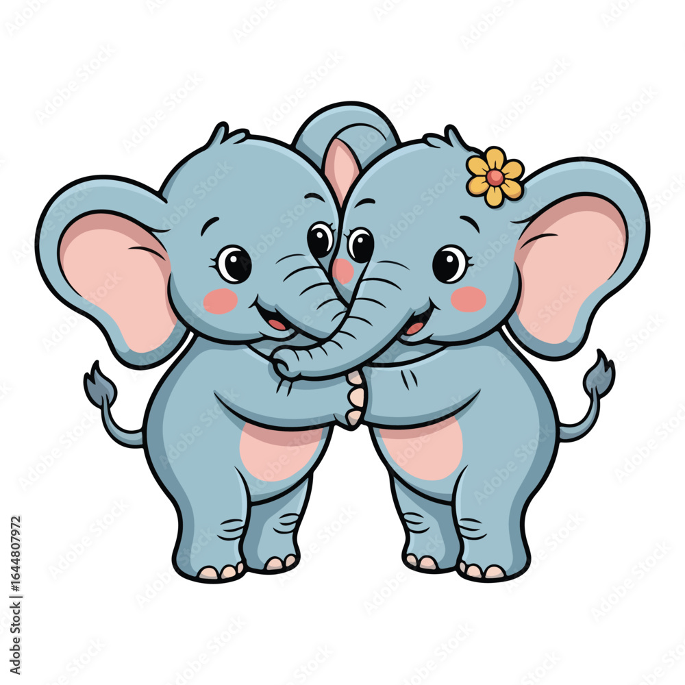Naklejka premium Cute elephant cartoon vector art