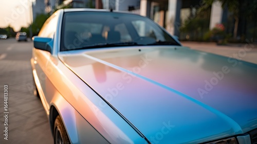 Wallpaper Mural Multi-colored car hood with iridescent paint. Torontodigital.ca