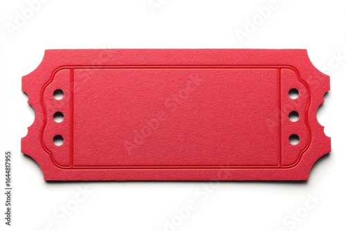 Red ticket stub on white background