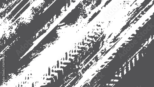 Grunge vector tire track design for motocross or drift overlays. Distressed wheel track vector with black tire marks and grunge style