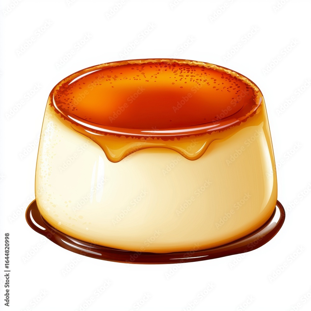 Golden Caramel Flan Dessert with Glossy Topping Golden Caramel Flan Dessert with Glossy Topping