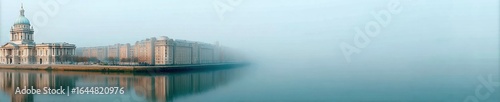 Merchant Navy Day Panoramic Aerial View of Historic Royal Naval College Thames Riverfront in Autumn with Modern Education and Maritime Heritage for Professional Marketing