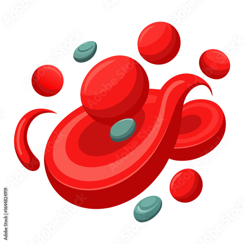 Red Blood Cells and Abnormal Cells Medical Awareness Vector Isolated on White