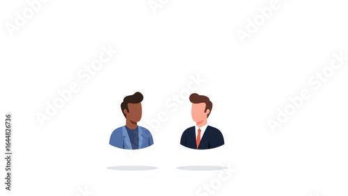 Dual User Avatars  User Pair Profile UI Symbol  Bilingual User Icons for ERP