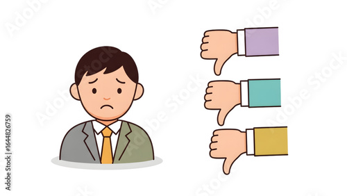 Employee Negative Feedback concept Performance Review Rejection  Negative Ratings Alert for ERP 